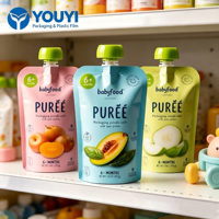 Pochette à bec verseur thermoscellable personnalisée avec bouchon, anti-fuite, taille, couleur et logo personnalisables, qualité alimentaire pour aliments pour bébés