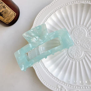 Fermacapelli Artigianale in Acetato Effetto Tartaruga, Clip Quadrata Antiscivolo Coreana per Donne, per Lavare il Viso e Truccarsi, per <span class=keywords><strong>Capelli</strong></span> Spessi - Product Image 5