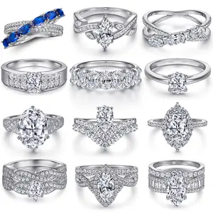 Оптовая продажа обручальные брендовые кольца ювелирные изделия женские белые Позолоченные потускнеют бесплатно обручальные кольца из стерлингового серебра 925 пробы