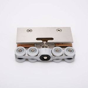 Roulettes de porte coulissante en acier inoxydable, axe de 23 mm, ensemble de roulettes pour porte en verre, design minimaliste - Product Image 1