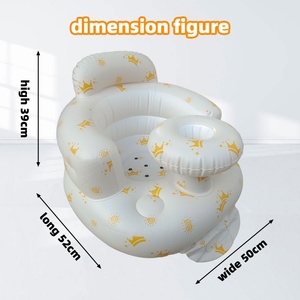 2025 Modern Baby <b>Sofa</b> PVC <b>Inflatable</b> Floor Chair for 3 Months & up Sitting up with Built-in Air Pump for Dining - Product Image 3