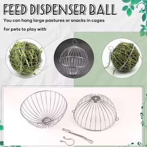 Porte-boule d'herbe pour petits animaux de compagnie en acier inoxydable Lapin Cochon d'Inde Porc hollandais Support d'herbe Boule - Product Image 6