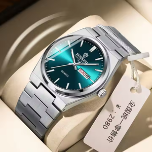 BINBOND B102 Montre de Luxe pour Hommes Étanche Lumineuse Date Jour Acier Inoxydable Quartz Décontractée - Product Image 1