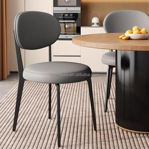 High Dense <b>Padded</b> Open Low Back Eco Vegan Leather Upholstered Luxury Modern Dining Room <b>Chairs</b> Adjustable Home Furniture - Product Image 4