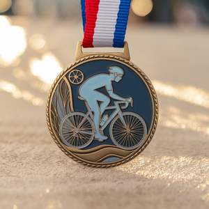 Médaille de récompense sportive personnalisée bon marché Médaille Souvenir de course de vélo d'équilibre de vélo de <span class=keywords><strong>montagne</strong></span> - Product Image 4