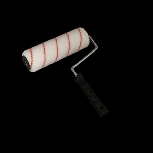 Rullo per vernice in microfibra bianca con 6.6 rodia striscia rossa diametro 230 mm 55 mm manico fisso per poliestere in microfibra in gomma - Product Image 1