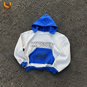 Fabricants de vêtements personnalisés : Sweat à capuche en molleton bouclette à col brut, effet vieilli, impression DTG, délavé soleil, délavé à l'acide, avec strass - Product Image 1