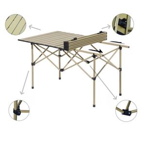 Ensemble de table et de chaises pliantes en métal d'extérieur Moderne Portable Rouleau d'œufs pour la maison Jardin Camping BBQ Meubles - Product Image 4