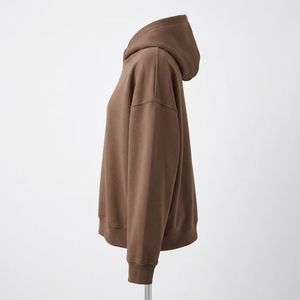 Felpa con cappuccio personalizzata Earth Tone Mocha Brown 100% cotone pesante Streetwear Vestibilità ampia Private Label Ricamo 3D Boxy - Product Image 5