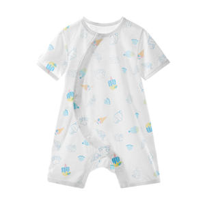 Mameluco de Verano para Bebé, Marca October Crystal, Manga Corta, Algodón Puro, Unisex, Tejido Suave, Ropa para Recién Nacido - Product Image 1