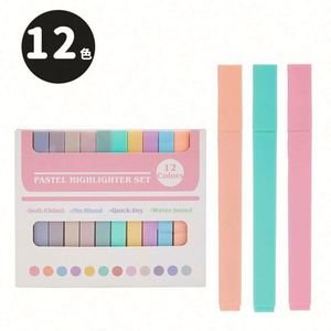 Marcadores Rectangulares con Punta de Pincel Oblicua, 12 Colores Pastel Morandi, Multicolor, con Logotipo Personalizado OEM de Fábrica - Product Image 3