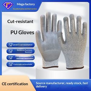 Guantes de PU con Recubrimiento Anti-Corte de Grado 5, Palma Reforzada, Resistentes al Desgaste, Transpirables, para Trabajo - Product Image 6