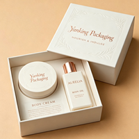 Boîte cadeau en papier rigide avec logo imprimé personnalisé pour l'emballage de produits de soin de la peau et du corps, avec doublure en mousse EVA