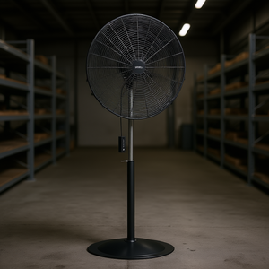 Ventilador Industrial de Pedestal Oscilante de 30 Pulgadas, Altura Ajustable, 3 Velocidades, Negro, para Uso Comercial en Almacenes - Product Image 2
