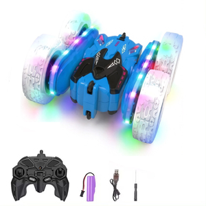 Coche RC <span class=keywords><strong>de</strong></span> acrobacias <span class=keywords><strong>de</strong></span> doble cara 2.4G personalizado, recargable, con control <span class=keywords><strong>de</strong></span> brazo giratorio, <span class=keywords><strong>4</strong></span> canales, alcance <span class=keywords><strong>de</strong></span> 30m, juguete <span class=keywords><strong>de</strong></span> carreras para interior y exterior - Product Image 5