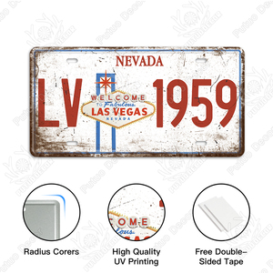 Plaque d'immatriculation de voiture <span class=keywords><strong>Las</strong></span> <span class=keywords><strong>Vegas</strong></span> en gros paysage étain métal signe pour la maison Bar décoration murale - Product Image 3