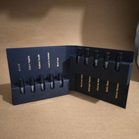 Testeur d'échantillons de parfum personnalisé 1ml 2ml 8pc 9pc 10pc Ensemble de découverte de flacons Boîte en papier noir avec feuille d'or