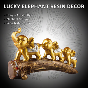 Lucky Elephant Resin Figurine Creative TV Wine Cabinet Living Room Office Entrance Home Desktop Decor Antique Xiangli - Product Image 2