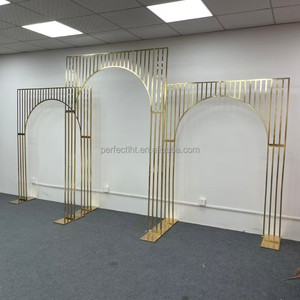Wedding Event Party Decoration Metal Wedding <strong>Backdrop</strong> <strong>Frame</strong> Golden Arch Wedding <strong>Backdrop</strong> - Product Image 1