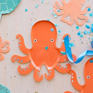 Assiettes en papier personnalisables DAMAI sur le thème des animaux marins pour fêtes sous-marines - Product Image 3