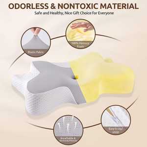 Bantal leher serviks untuk menghilangkan nyeri, Contour ortopedi busa memori ergonomis lembut untuk semua posisi tidur - Product Image 3