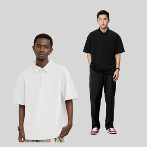 Camiseta Polo Personalizada con Estampado DTF para Hombre, Corte Holgado, Tejido Transpirable y Suave, Hombros Caídos, para Moda Urbana - Product Image 3