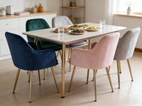 Ensemble de table à manger moderne 4 pièces en vente chaude, plateau en verre et 4 chaises, meubles complets pour la salle à manger de la cuisine pour la maison