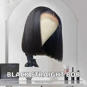 Black Straight <b>Bob</b> Remy Hair <b>Wigs</b> Pre Plucked Vietnamese hair 5x5 Closure for for 100% Human Hair - Product Image 2
