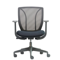 Chaise de bureau ergonomique en maille pour chambre d'hôtel, chaise d'ordinateur pivotante à cadre gris, empilable, réglable et durable pour l'hôtellerie