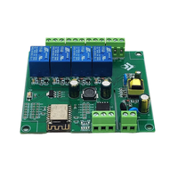 Desarrollo secundario de ESP8266 WIFI Módulo de relé de cuatro canales Fuente de alimentación de CA/CC con kit de placa de desarrollo de ESP-12F incluido