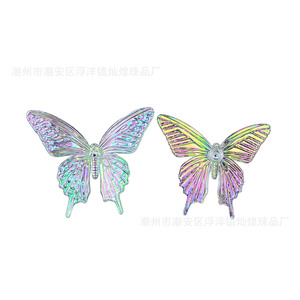 Hebillas de acrílico 3D con forma de mariposa, iridiscentes y transparentes, para decoración de accesorios de joyería DIY. - Product Image 5