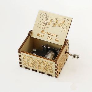 Custom logo Printed Hot Selling Colorful Laser Engraved Hand Crank Mini Diy Wooden <b>Music</b> <b>Box</b> Gift - Product Image 3