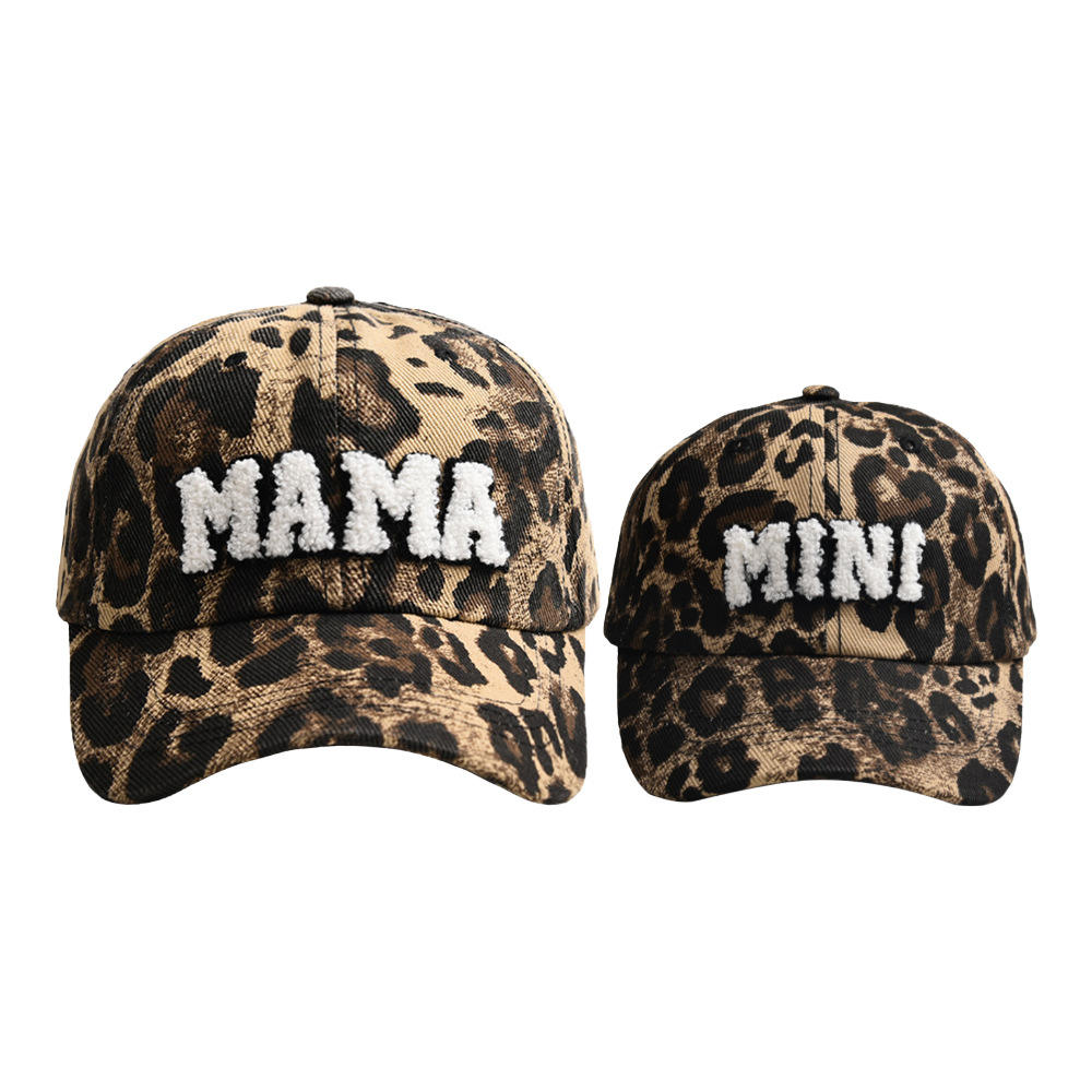 Conjunto para padres e hijos de algodón con estampado de leopardo