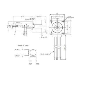 Moteur pas à pas bipolaire Nema 8 Série 20mm, 1,8°, 2 phases, <span class=keywords><strong>8mN</strong></span>.m, à arbre long, pour dispositifs médicaux et instruments de laboratoire - Product Image 3