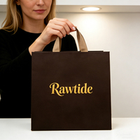 Sacs en papier kraft haute densité personnalisés avec votre logo, style luxueux, poignées en corde de coton, sacs de transport pour le commerce de détail