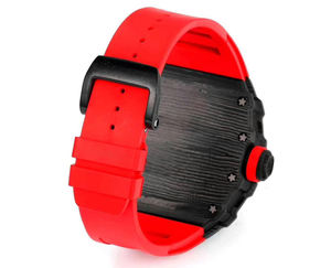 Montre mécanique tourbillon haut de gamme avec bracelet en caoutchouc rouge, idéale pour les soirées formelles, le quotidien, les voyages, élégante montre-bracelet haut de gamme pour homme - Product Image 6