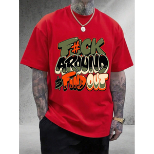 T-shirt Casual <span class=keywords><strong>da</strong></span> Uomo, Stampa Graffiti Arancione e Verde, Unisex, Traspirante, Stile Harajuku, in Cotone, per Tutte le Stagioni - Product Image 3