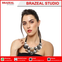Colliers en crochet pour femmes, bijoux avec styles de pierres, fait à la main, perles de rocaille, multi-couleurs, 1 pièce