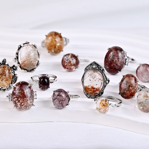 Bague en <span class=keywords><strong>quartz</strong></span> de jardin naturel en gros, bijoux vintage réglables, bague en cristal pour femme, pour cadeau - Product Image 1