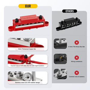บล็อกการกระจายพลังงาน48V busbar 400A M10 4โพสต์ได้รับการรับรองมาตรฐาน RoHS และ CE สำหรับระบบสุริยะยานยนต์ทางทะเลจำนวนมาก - Product Image 5