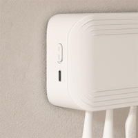 Nuevo Esterilizador UV de Pared sin Taladro para Cepillos de Dientes con Inducción Infrarroja y Tapa Abatible Automática, Caja de Secado y Desinfección