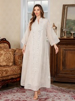 Robes musulmanes élégantes de l'Aïd pour femmes Broderie de perles Ramadan Jalabiya Party Abaya Long Robe Maroc Dubai Kaftan Islam Robes