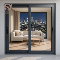 Porte coulissante en alliage d'aluminium sur mesure, double vitrage trempé, design moderne, utilisation intérieure/extérieure, aluminium à pont thermique brisé