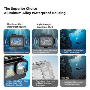 Étui en aluminium SHOOT pour <span class=keywords><strong>Gopro</strong></span> <span class=keywords><strong>Hero</strong></span> <span class=keywords><strong>9</strong></span>/10/11/12/13, étanche jusqu'à 60 m, étui <span class=keywords><strong>de</strong></span> <span class=keywords><strong>protection</strong></span> pour <span class=keywords><strong>Gopro</strong></span> <span class=keywords><strong>Hero</strong></span> <span class=keywords><strong>9</strong></span>/10/11/12/13 - Product Image 5