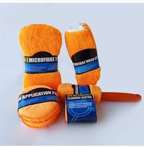 Kit de nettoyage de voiture en microfibre 9 pièces : ensemble de serviettes de lavage, chiffons de détaillage anti-rayures, éponges et gants pour l'entretien automobile - Product Image 5