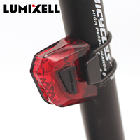 Lumixell 4 Lumen LED Feu arrière de vélo rechargeable par USB, portable, rouge, pour la conduite nocturne, en ABS, résistant à l'eau IPx4, 12 heures d'autonomie