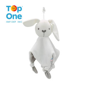 Top One personnalisé coton biologique bébé en peluche lapin en peluche couverture bébé avec tête d'éléphant/ours endormi - Product Image 3