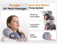 Luftgefülltes U-förmiges Wiederaufladbares Nackenkissen-Massagegerät Luftkompression Vibration 2-Geschwindigkeiten Rotation 3D-Knetmassage für Nacken und Schultern