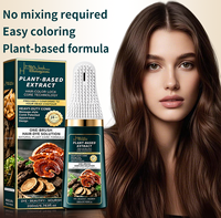 Crème colorante pour cheveux avec tête de brosse, formule végétale pour couvrir les cheveux gris, coloration capillaire en une seule étape, logo et emballage personnalisés pris en charge