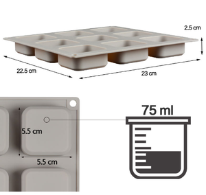 MUYULINS Factory Customizable 9-Cavity Cube-Shaped Bath LFGB Platinum Grade Non-Stick BPA-Free <b>Silicone</b> Handmade Soap Mold - Product Image 2